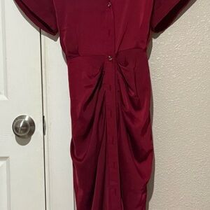 Elegant Burgundy Women's Dress